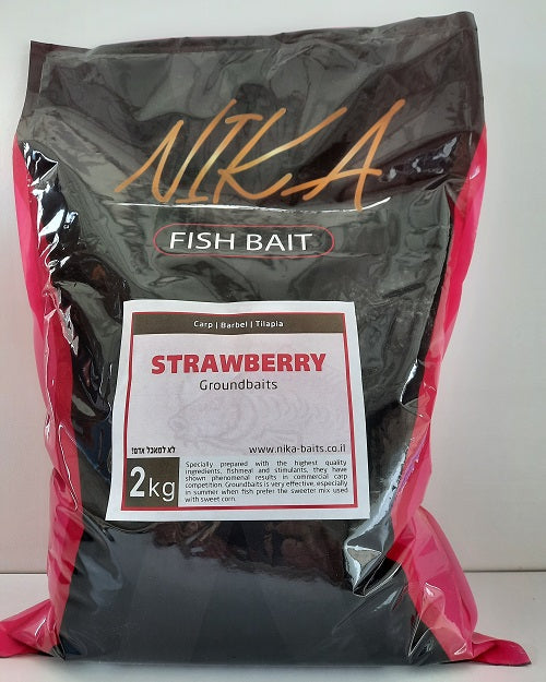 Прикормка донная  GROUNDBAIT strawberry 2kg, תערובת, פידור