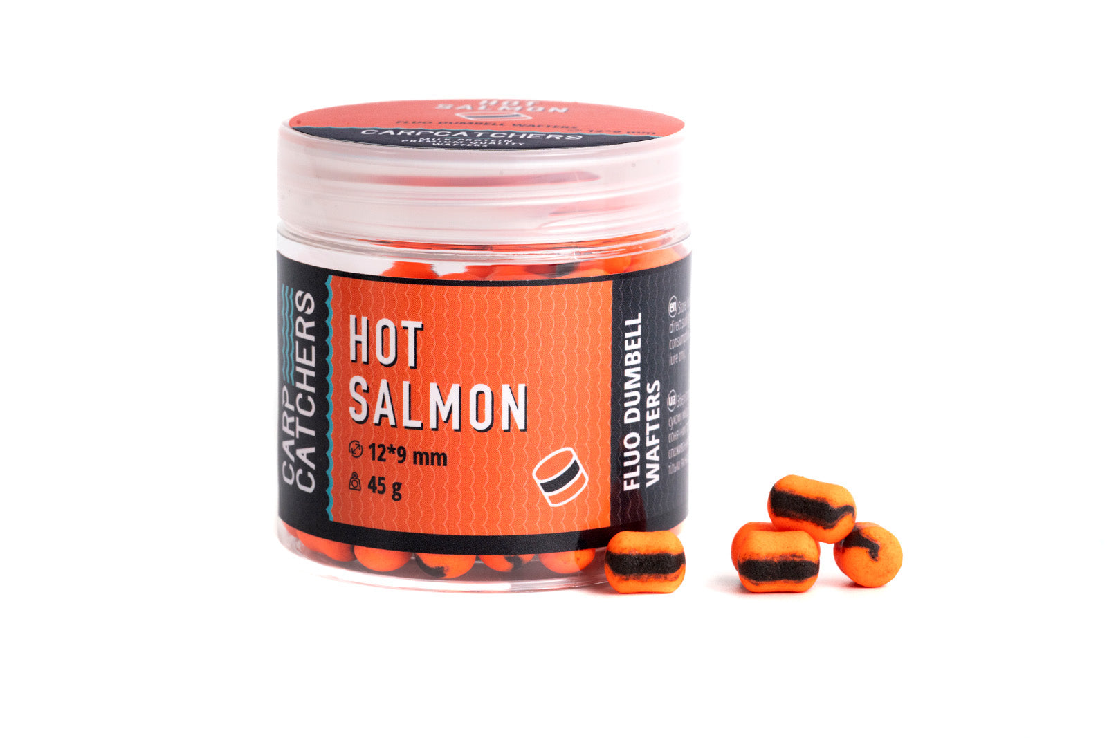 Fluo Dumbell Wafters Hot Salmon 12×9мм